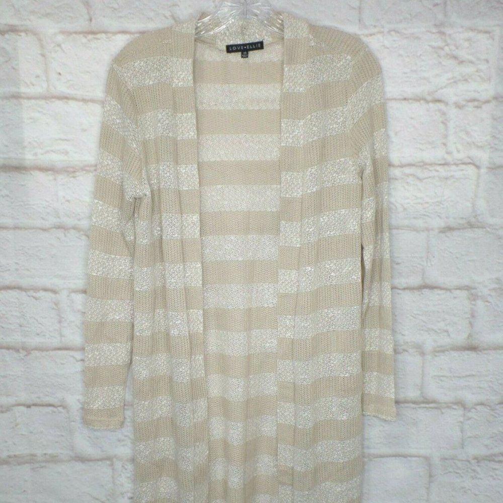Love Ellie Women's Beige & White Cardigan Stitch Fix size XS EUC